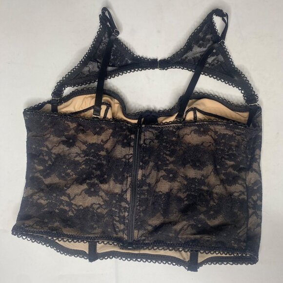 Coquette Cropped Corset Bralette Size‎ S Lace Romantic Sexy Lingerie Bra - Picture 3 of 11